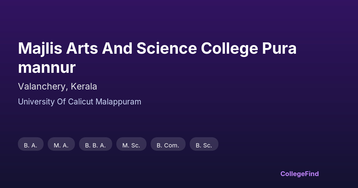majlis arts and science college puramannur