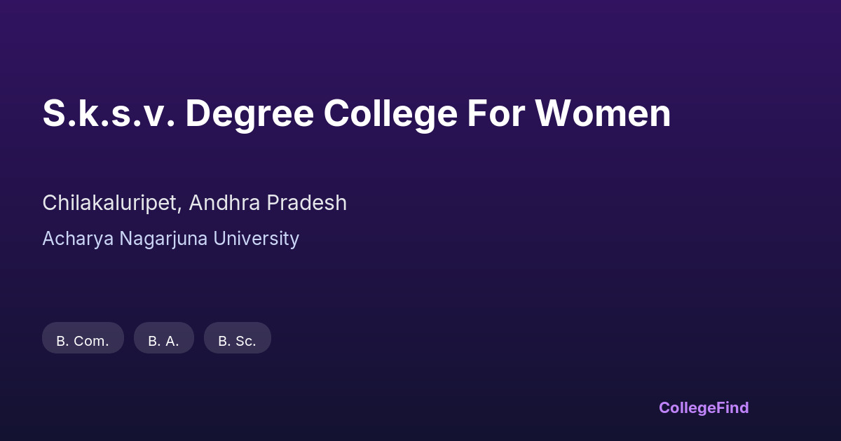 s.k.s.v. degree college for women
