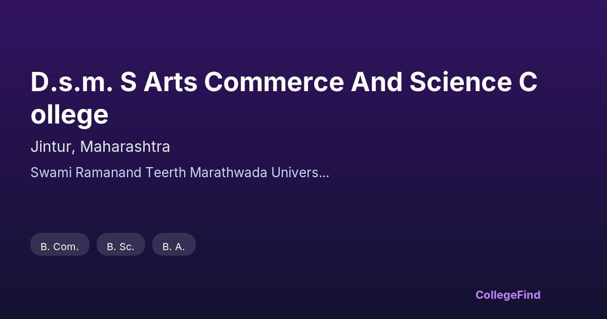 d.s.m. s arts commerce and science college