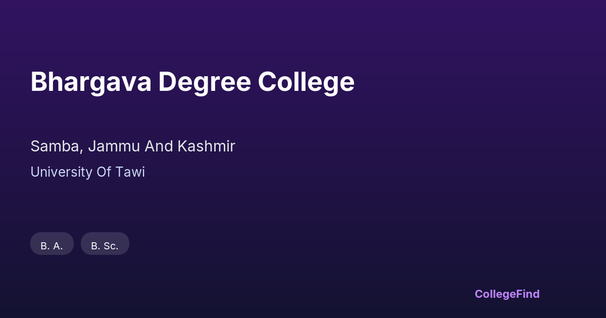 bhargava degree college