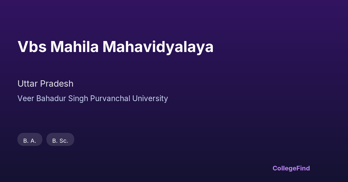 vbs mahila mahavidyalaya