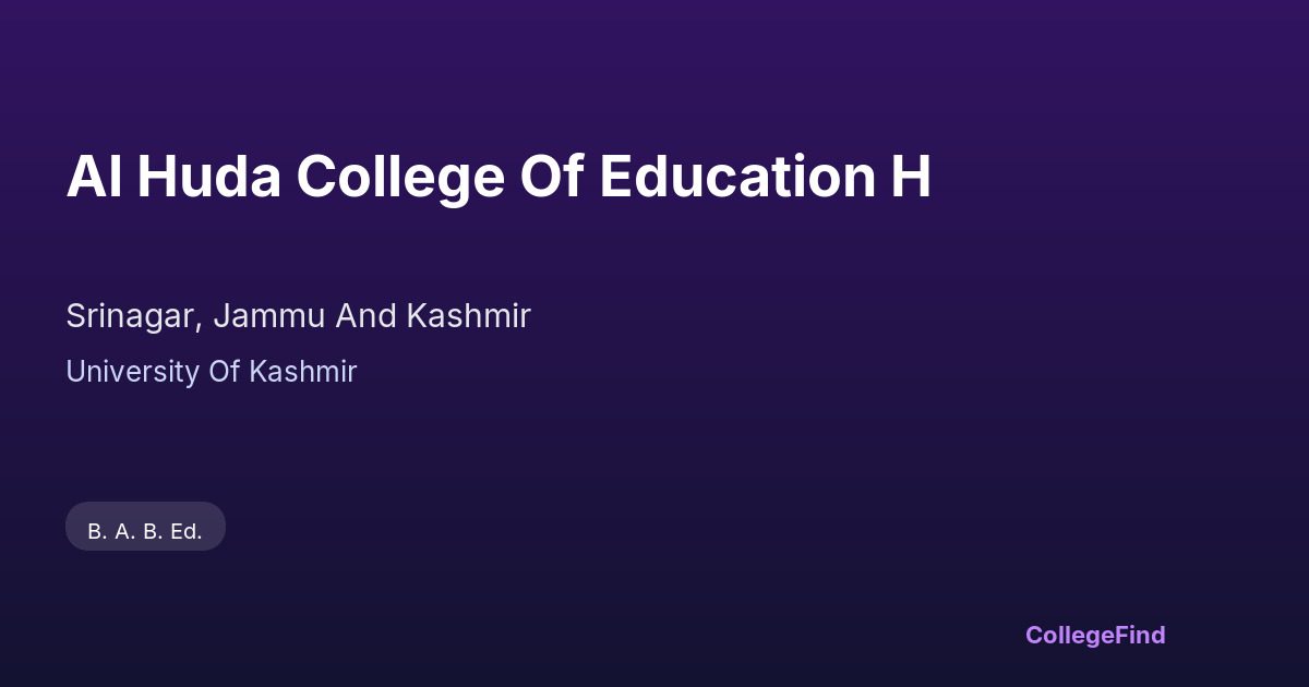 al huda college of education h