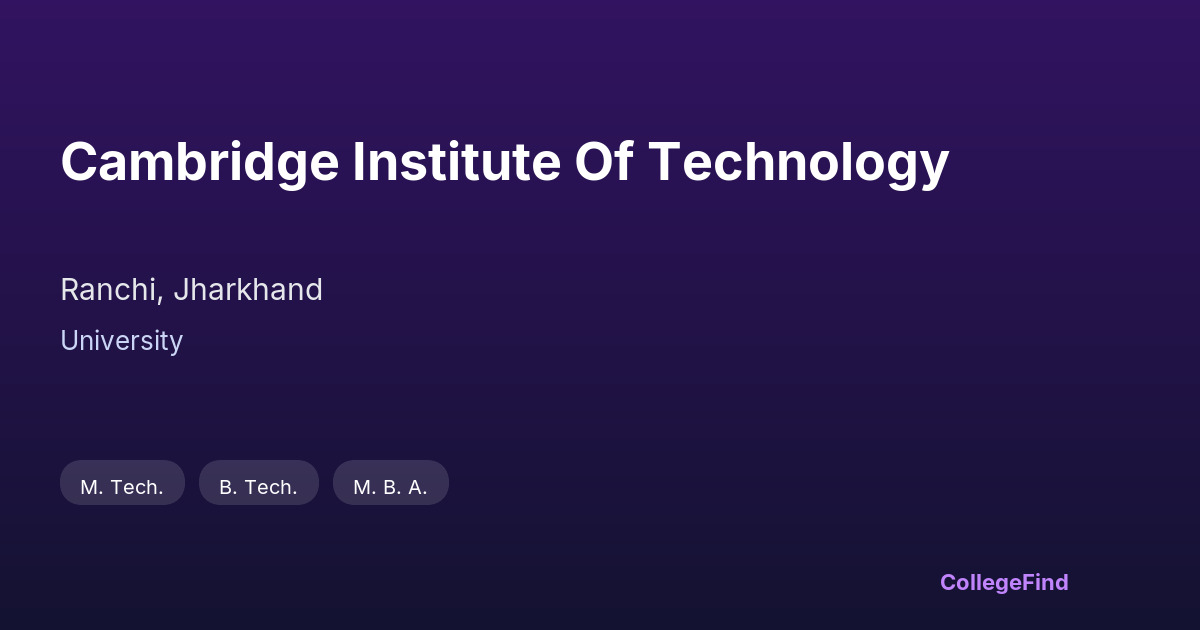 cambridge institute of technology