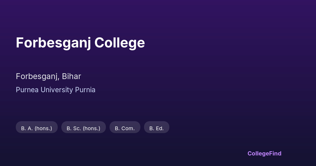 forbesganj college