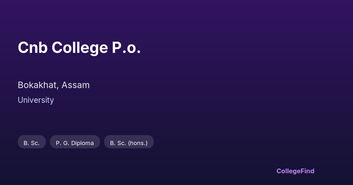 cnb college p.o.