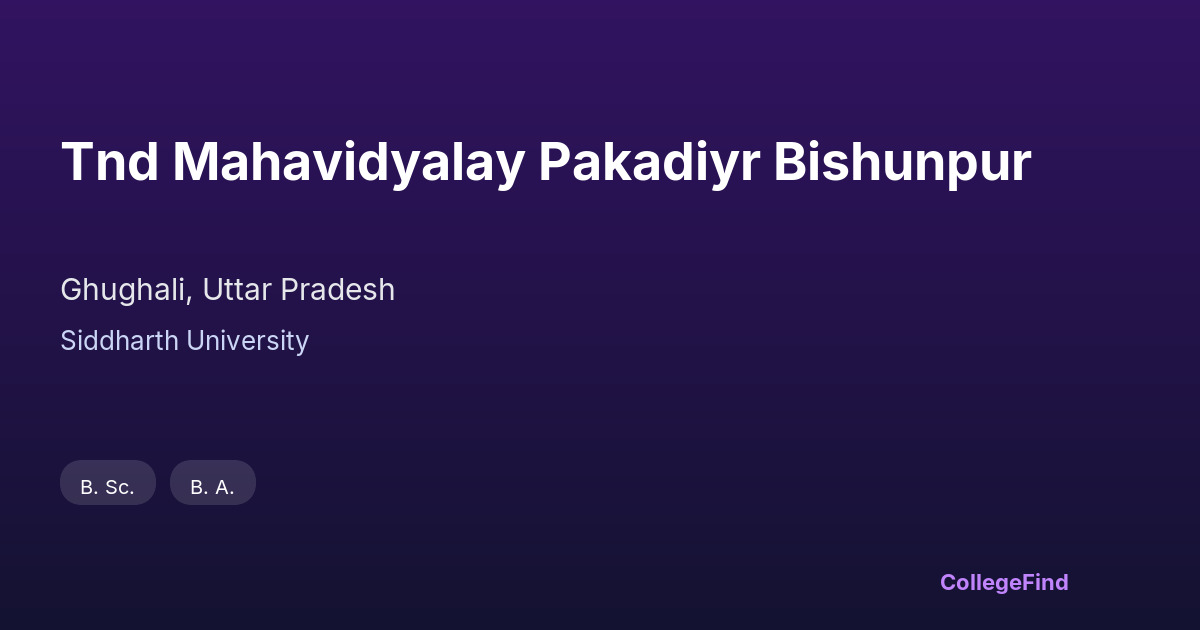 tnd mahavidyalay pakadiyr bishunpur