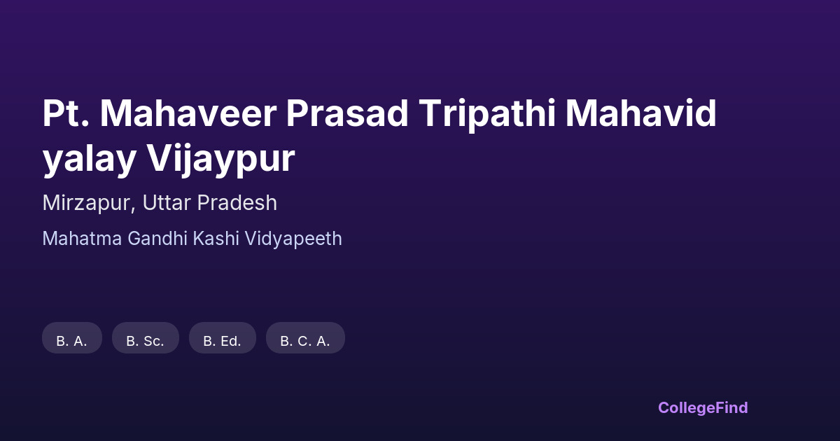 pt. mahaveer prasad tripathi mahavidyalay vijaypur