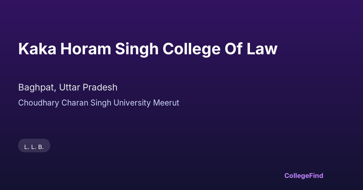 kaka horam singh college of law
