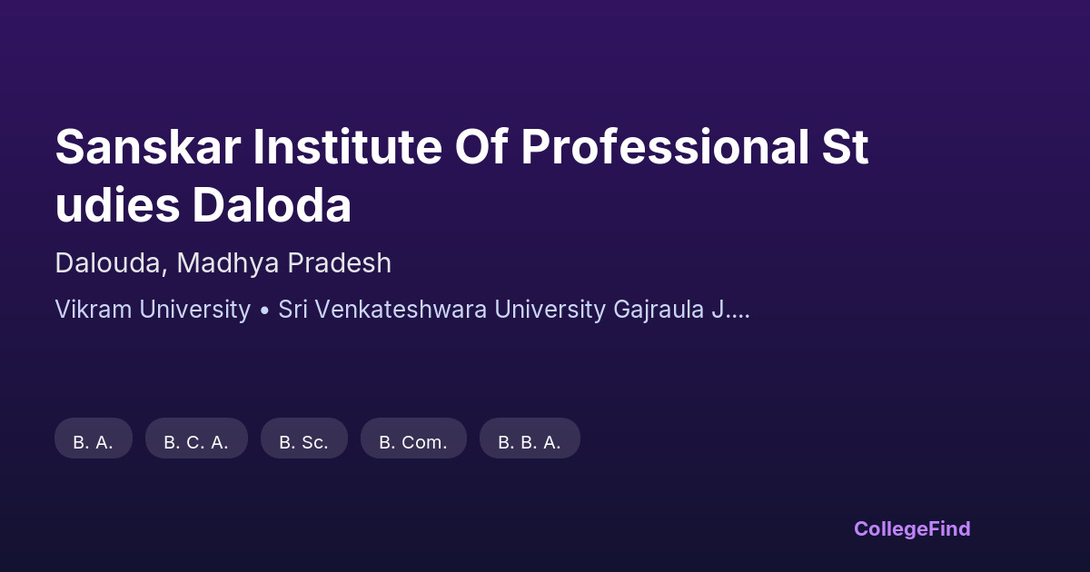 sanskar institute of professional studies daloda