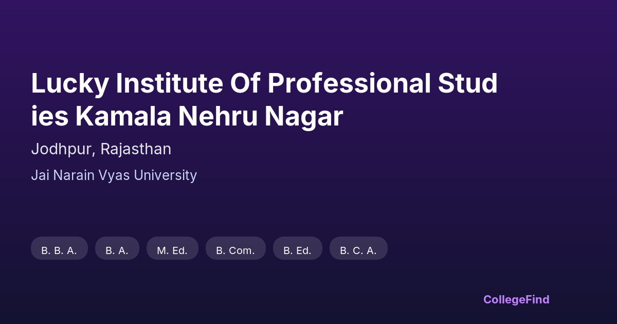 lucky institute of professional studies kamala nehru nagar