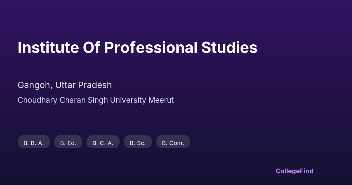 institute of professional studies
