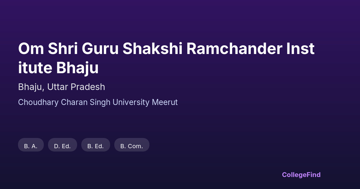 om shri guru shakshi ramchander institute bhaju