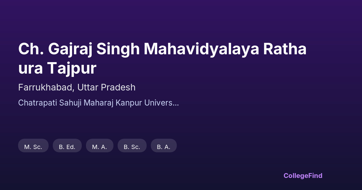 ch. gajraj singh mahavidyalaya rathaura tajpur