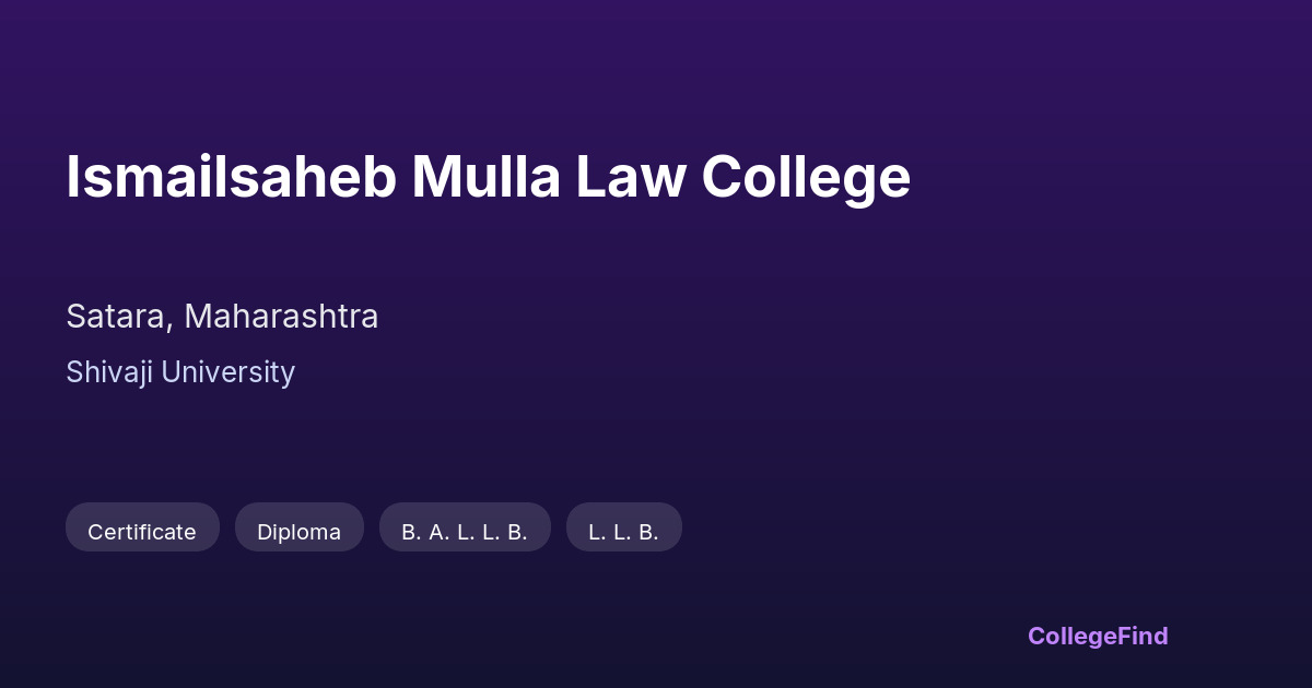 ismailsaheb mulla law college
