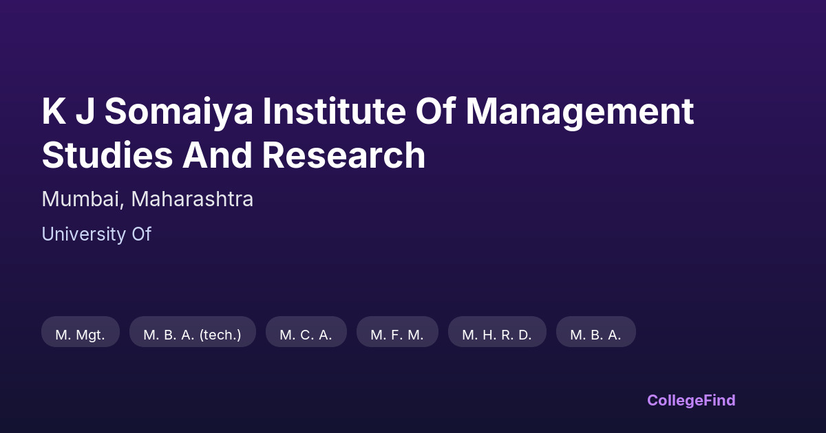 k j somaiya institute of management studies and research
