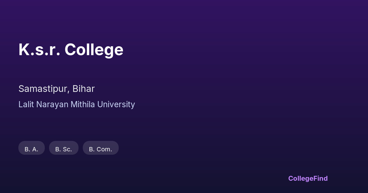 k.s.r. college
