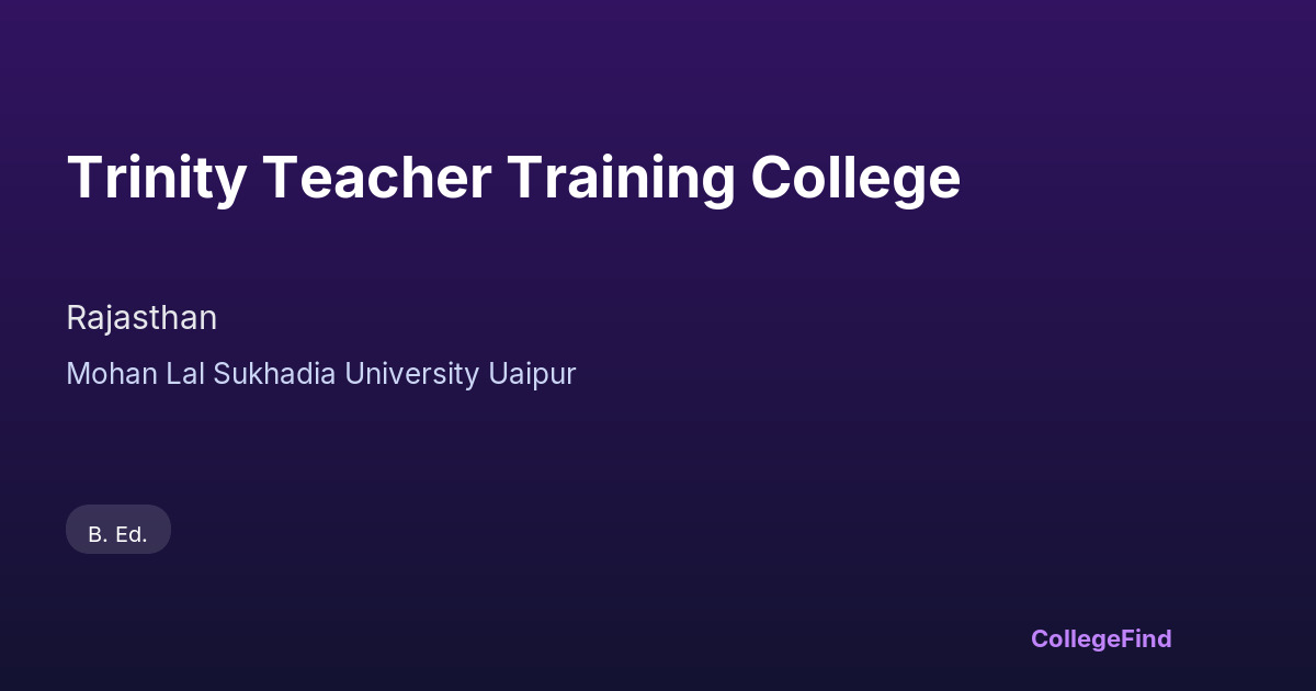 trinity teacher training college