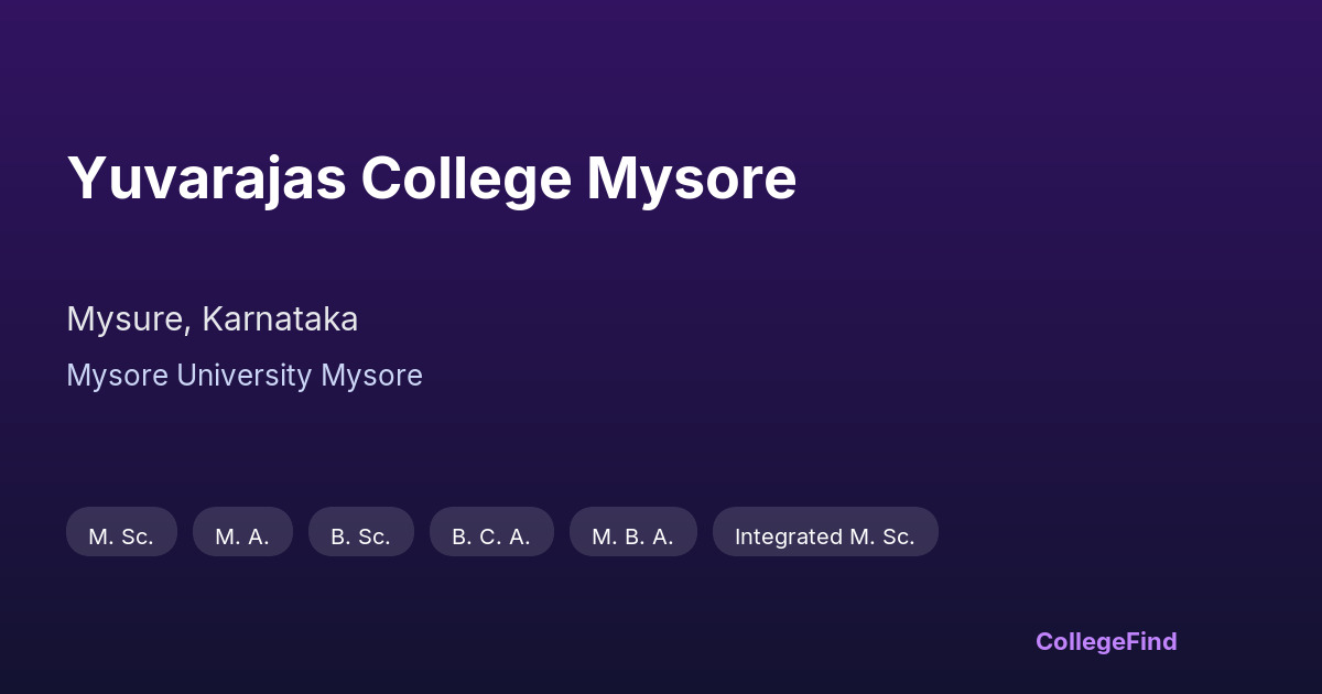 yuvarajas college mysore
