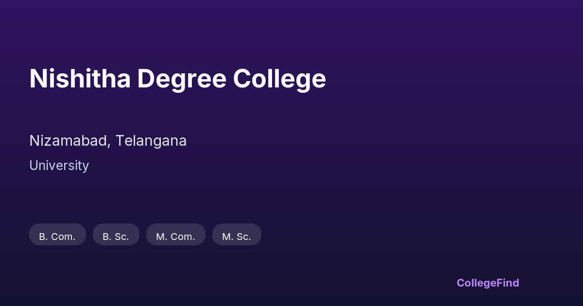 nishitha degree college