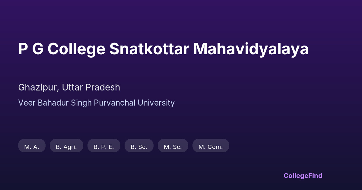 p g college snatkottar mahavidyalaya
