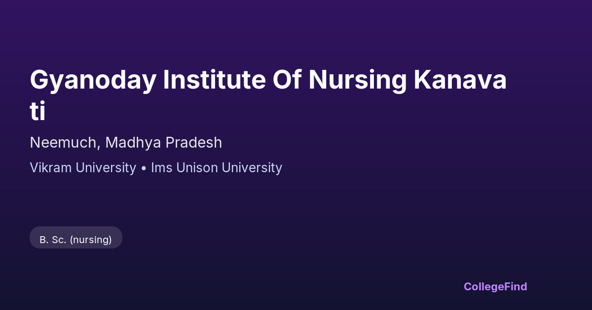 gyanoday institute of nursing kanavati