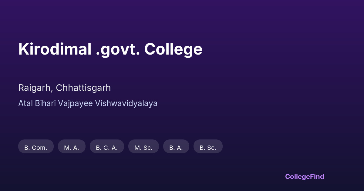 kirodimal .govt. college