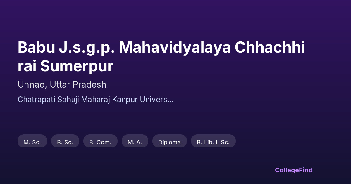 babu j.s.g.p. mahavidyalaya chhachhirai sumerpur