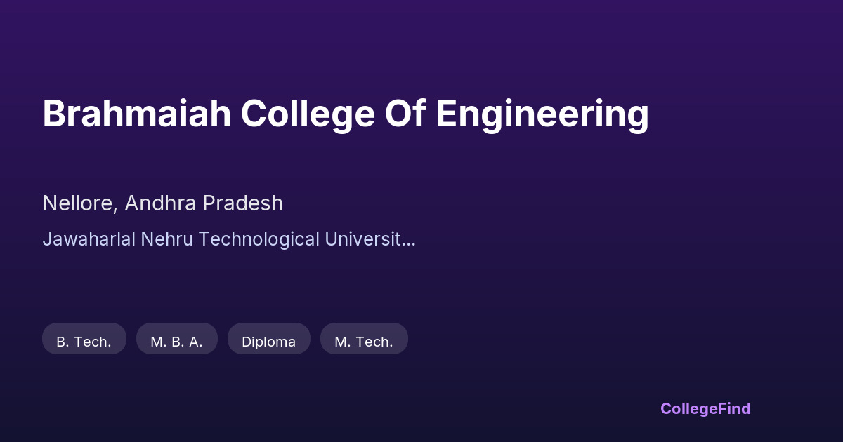 brahmaiah college of engineering