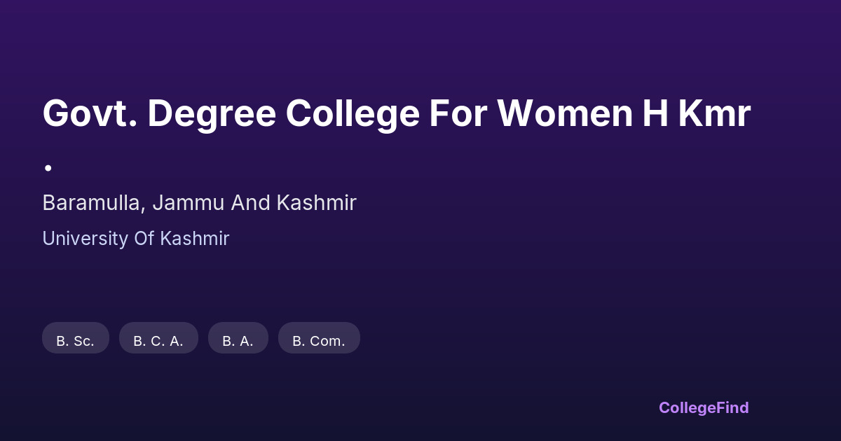 govt. degree college for women h kmr.