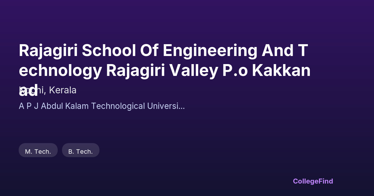 rajagiri school of engineering and technology rajagiri valley p.o kakkanad
