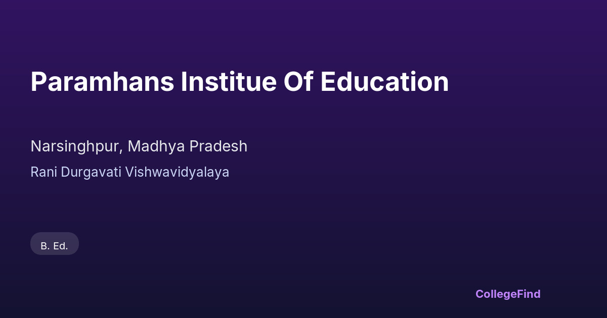 paramhans institue of education