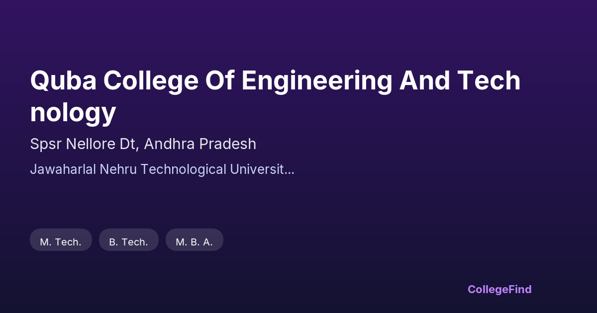 quba college of engineering and technology