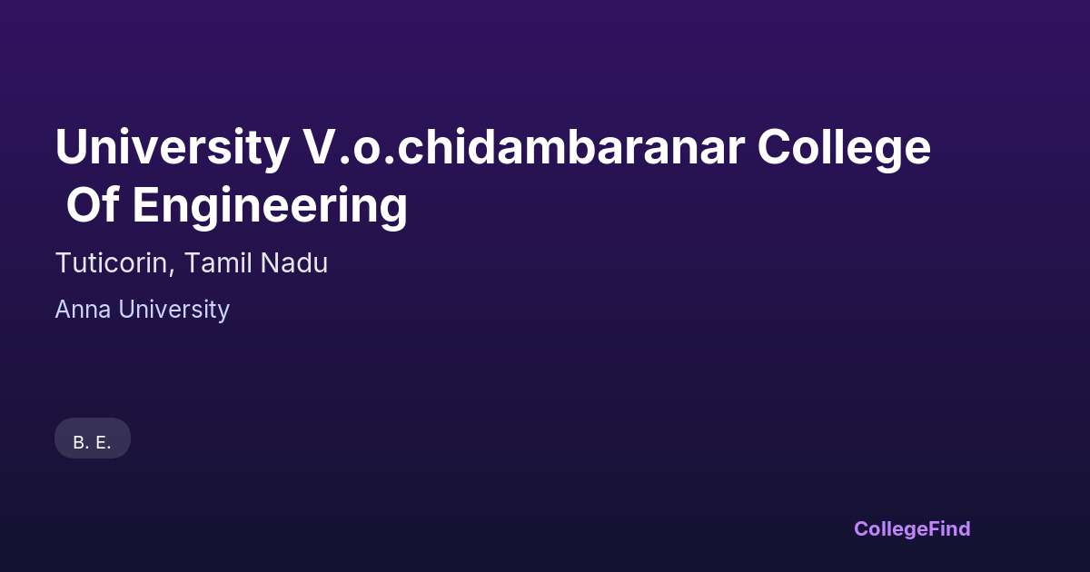 university v.o.chidambaranar college of engineering