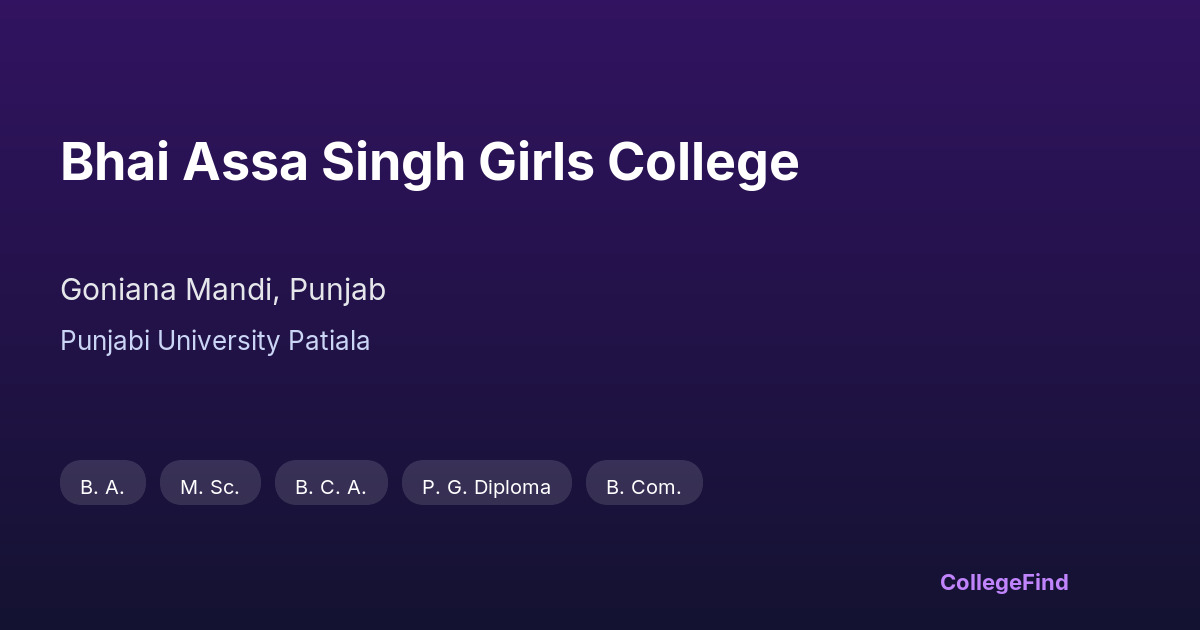 bhai assa singh girls college