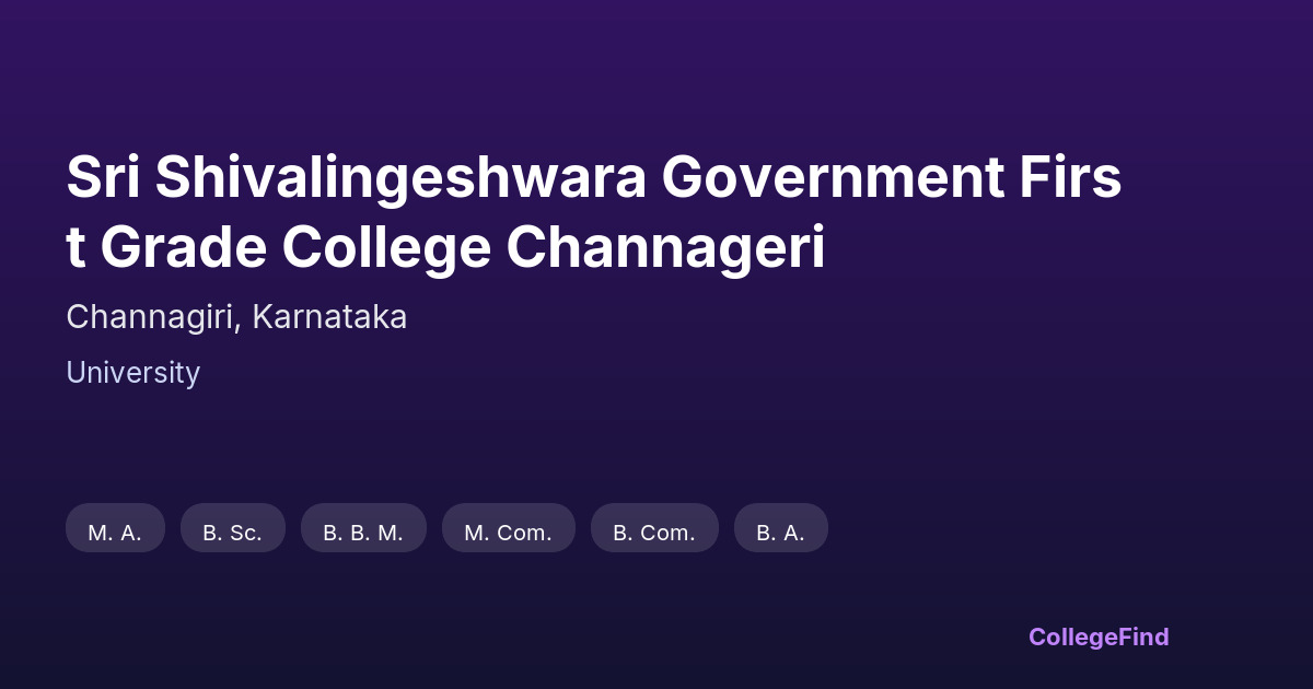sri shivalingeshwara government first grade college channageri