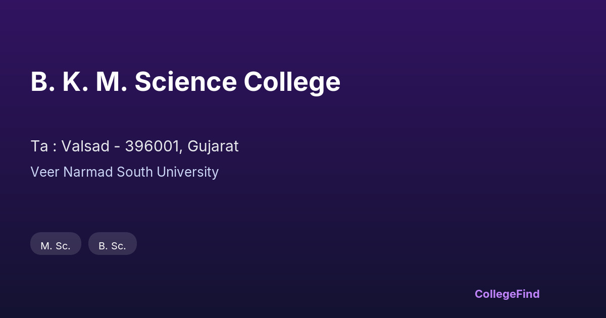 b. k. m. science college