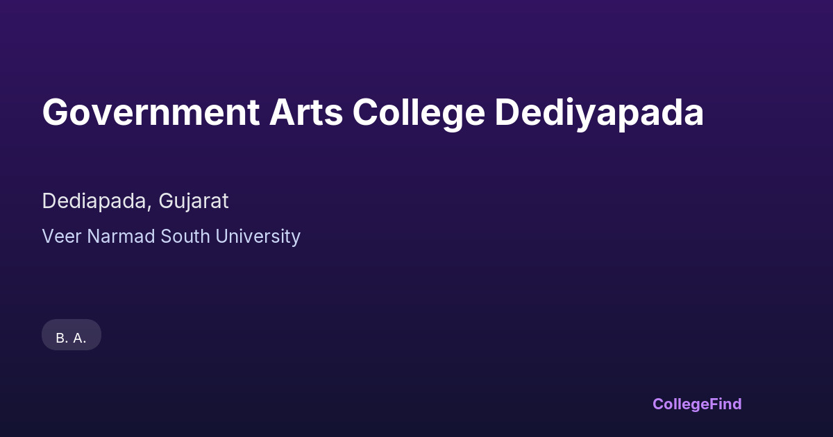government arts college dediyapada