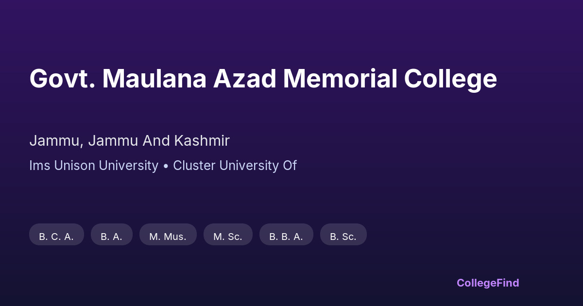 govt. maulana azad memorial college