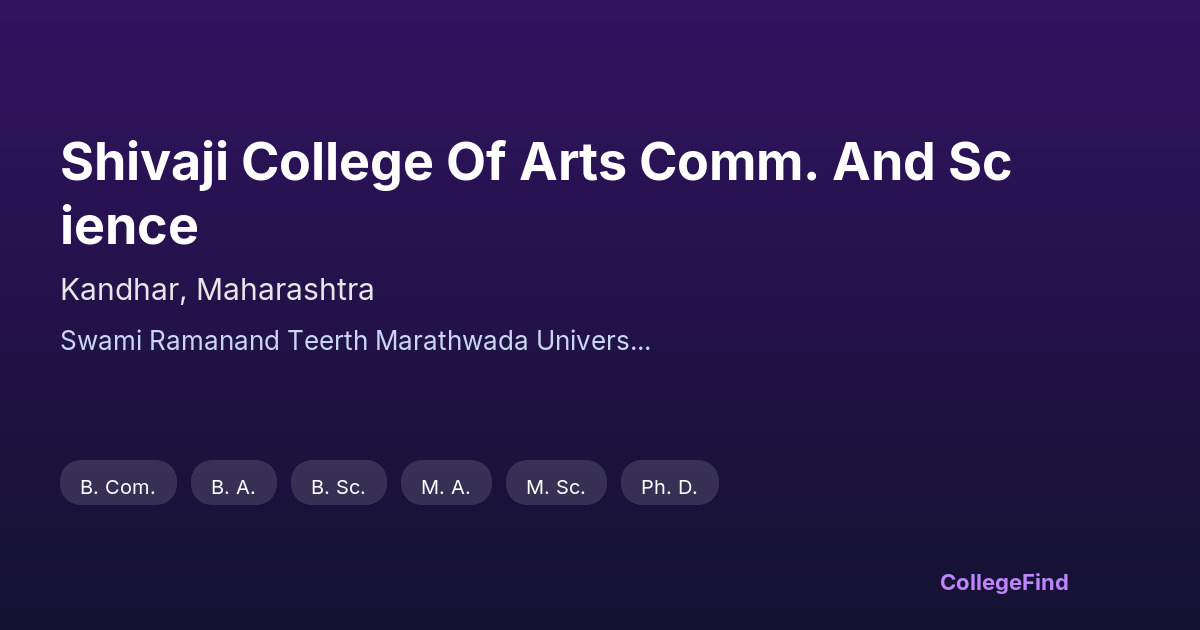 shivaji college of arts comm. and science
