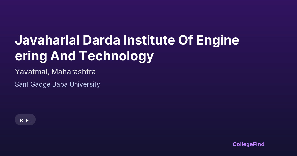 javaharlal darda institute of engineering and technology