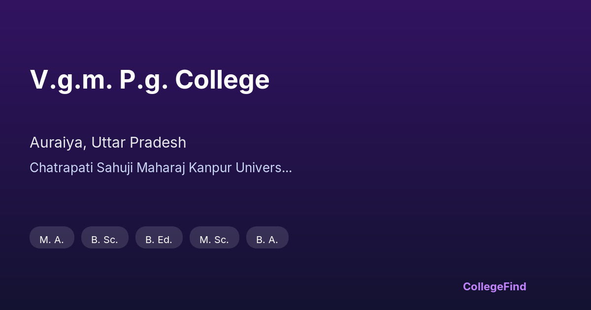 v.g.m. p.g. college
