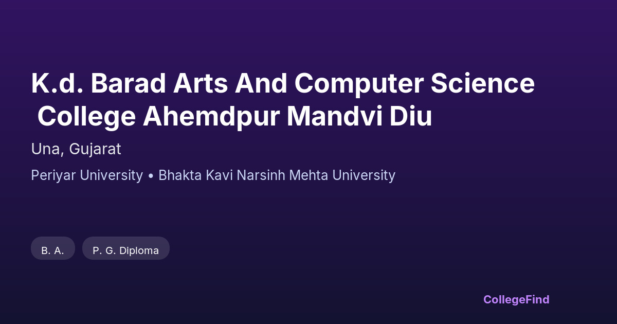 k.d. barad arts and computer science college ahemdpur mandvi diu