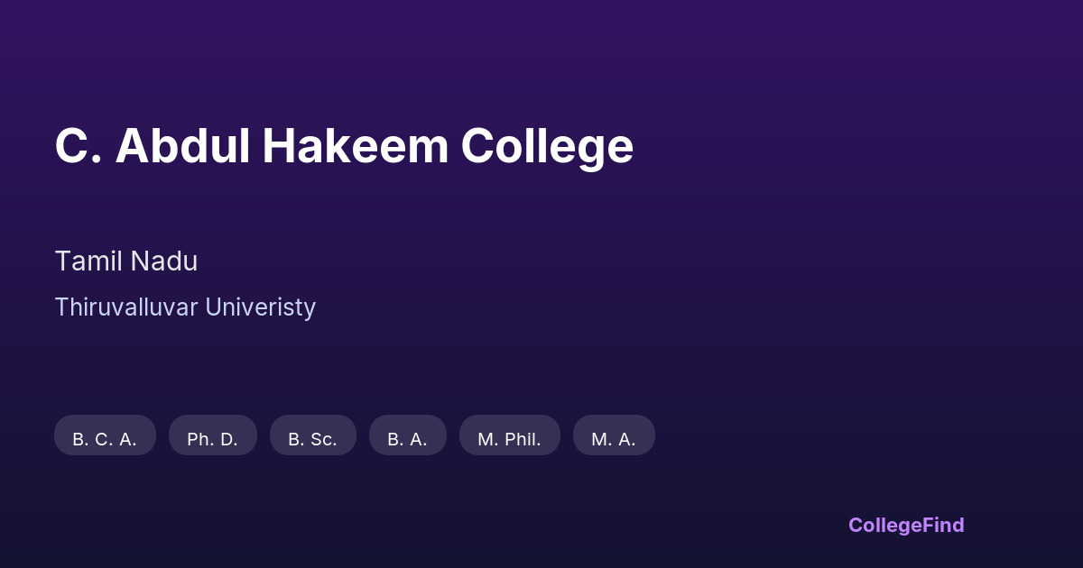 c. abdul hakeem college