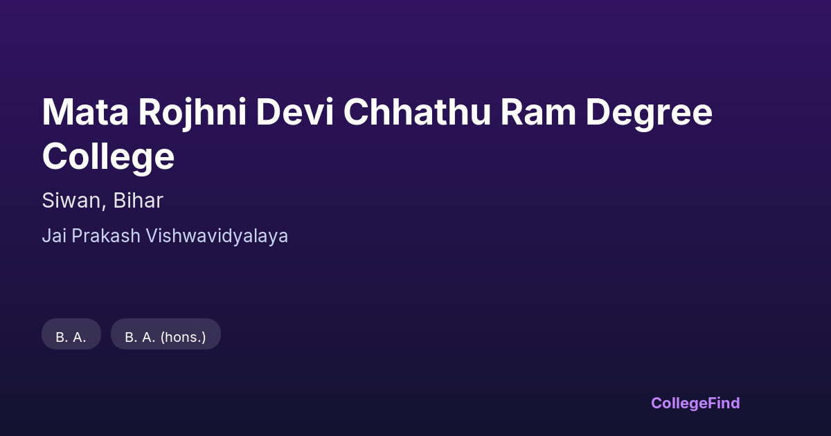 mata rojhni devi chhathu ram degree college