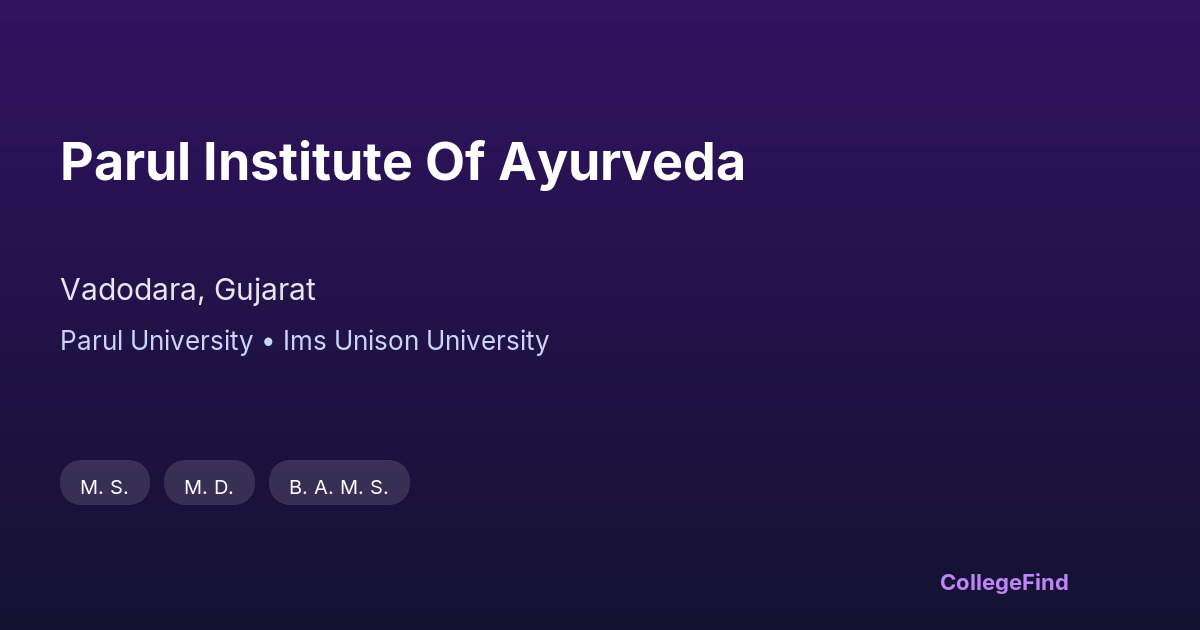 parul institute of ayurveda