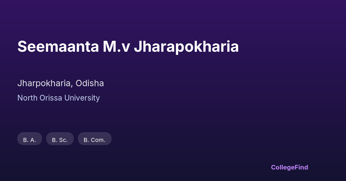 seemaanta m.v jharapokharia
