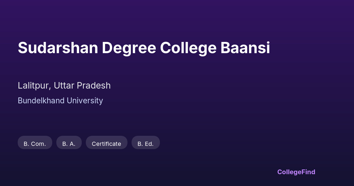sudarshan degree college baansi