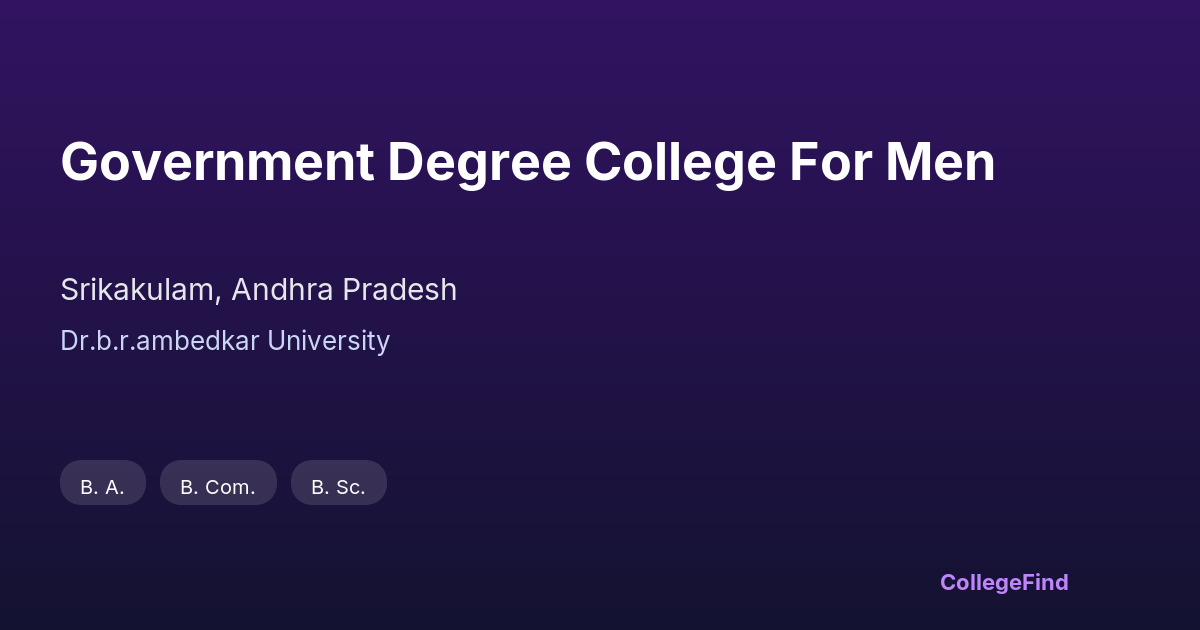 government degree college for men