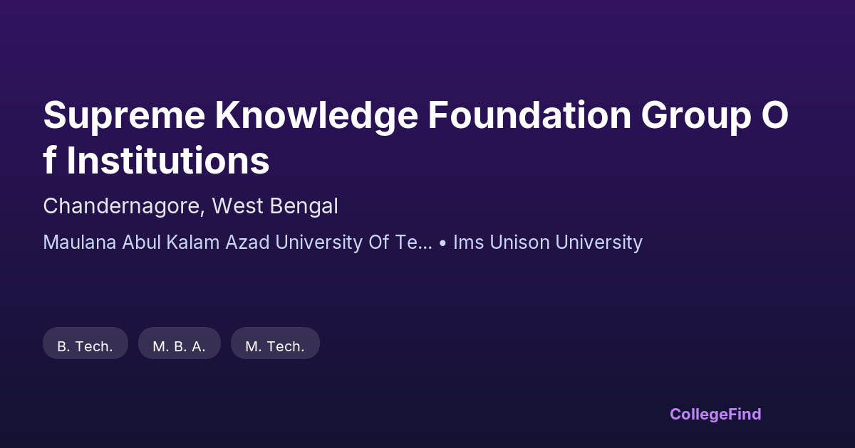 supreme knowledge foundation group of institutions