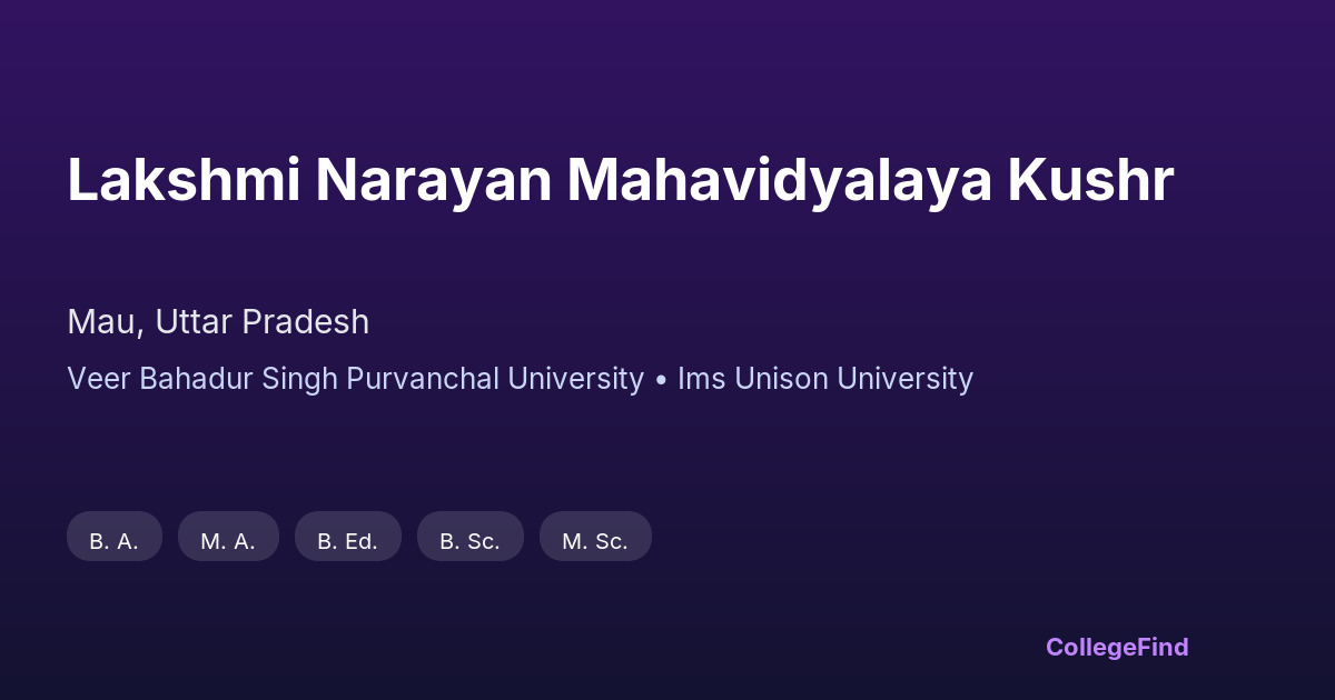 lakshmi narayan mahavidyalaya kushr